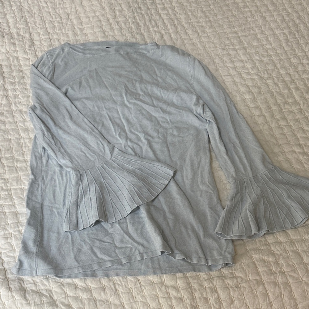 41 Hawthorn Light Blue Blouse with Bell Sleeves
